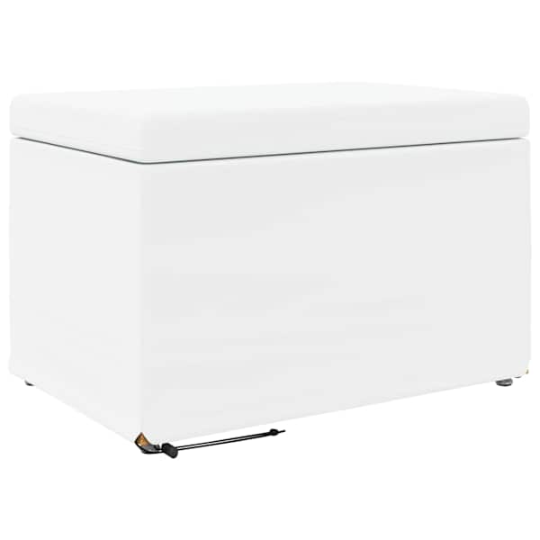 vidaXL Jalgtool Valge 61 x 41 x 40 cm Kunstnahk ja T&ouml;&ouml;deldud Puit