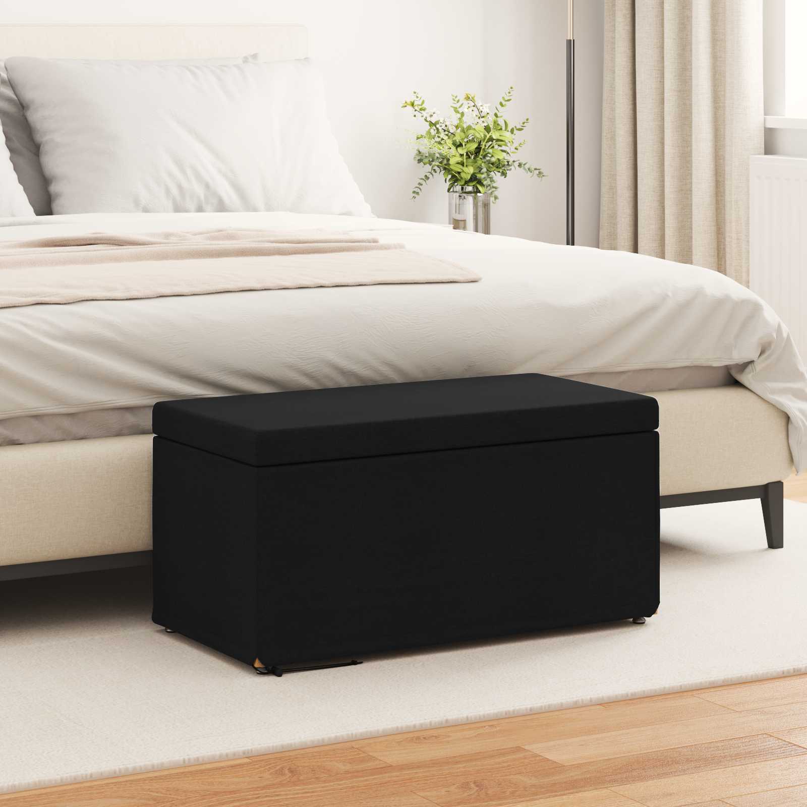 vidaXL Hocker Schwarz 81 x 41 x 40 cm Stoff und Pressholz