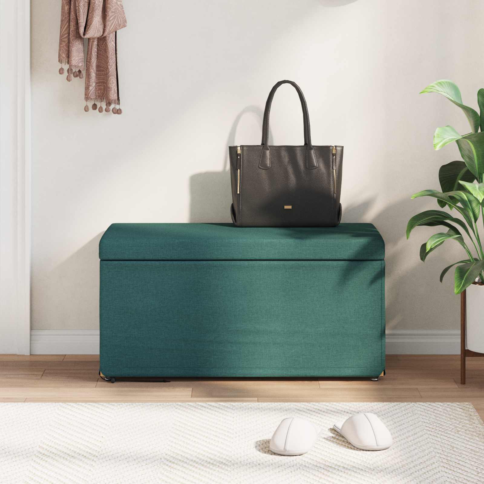 Jalgtool Tume rohelise Kangas ja kvaliteetne puit 22 Kõik vajalik sinu aeda ja koju! Jalgtool Tume rohelise Kangas ja kvaliteetne puit - Image 3