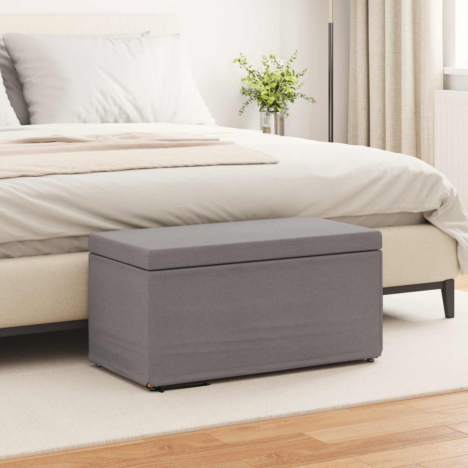 vidaXL Hocker Taupe 81 x 41 x 40 cm Stoff und Pressholz