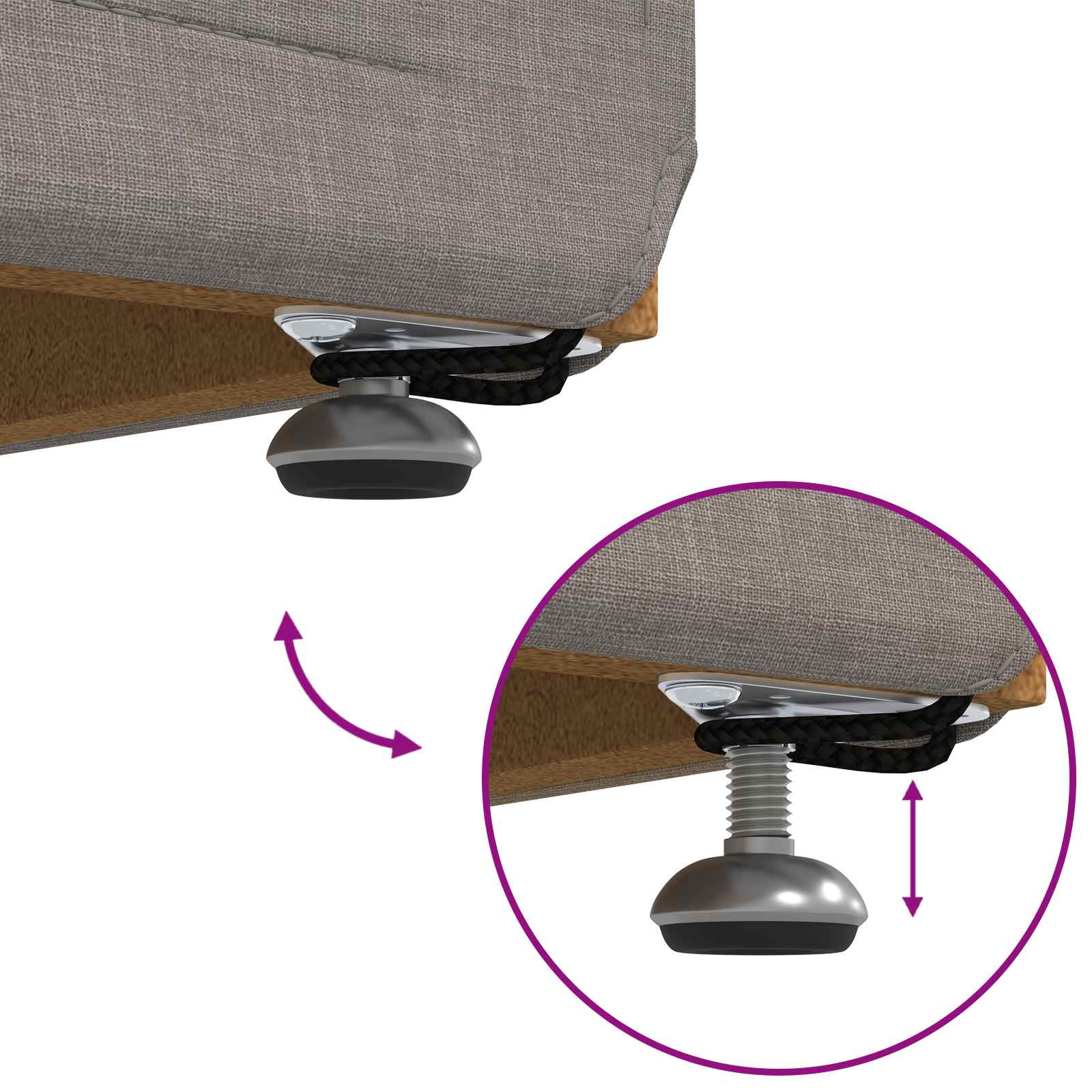 Jalgtool Pruunikashall Kangas ja kvaliteetne puit 26 Kõik vajalik sinu aeda ja koju! Jalgtool Pruunikashall Kangas ja kvaliteetne puit - Image 7