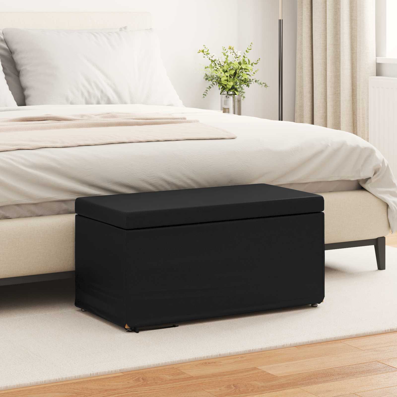 vidaXL Hocker Schwarz 81 x 41 x 40 cm Kunstleder und Engineering Holz