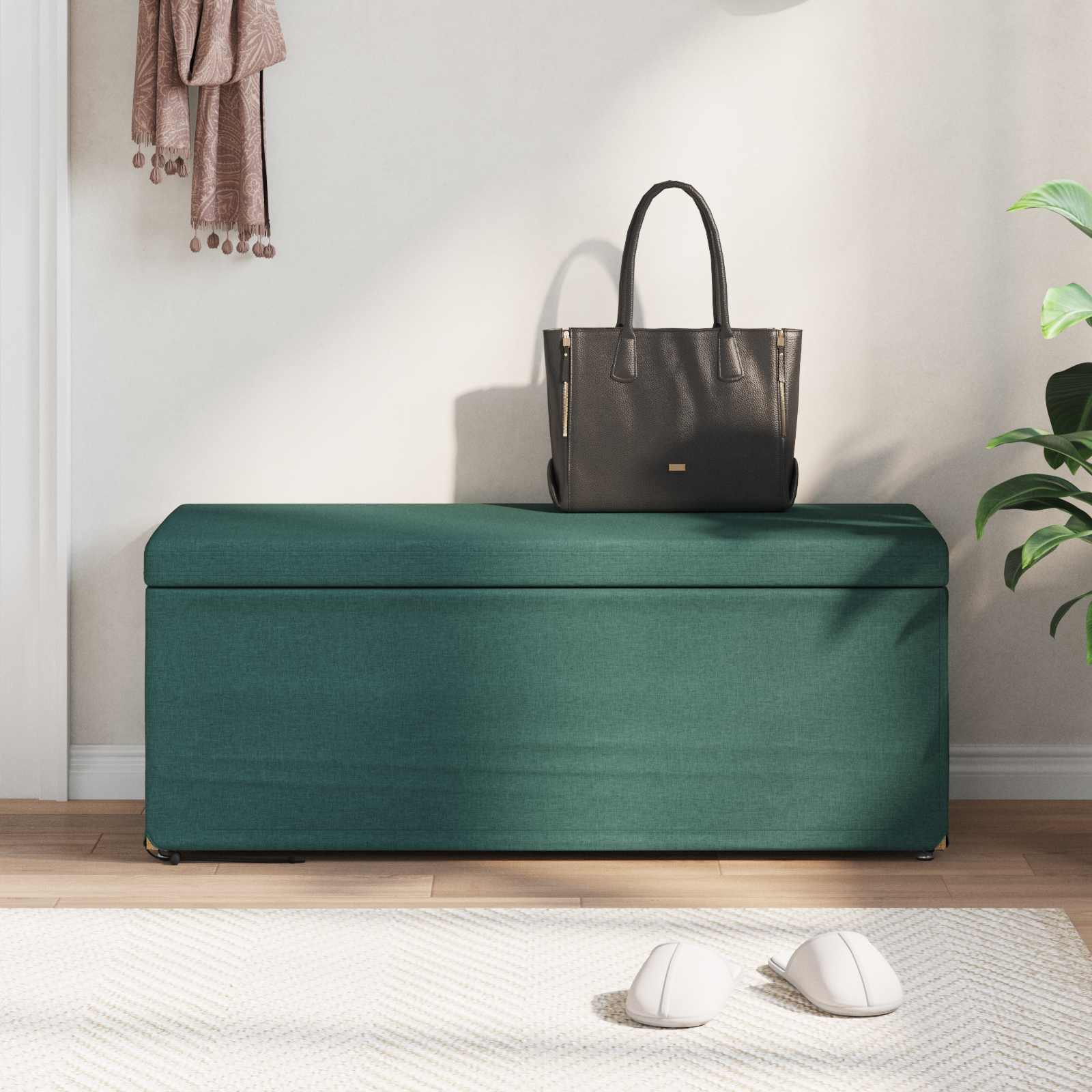 Jalgtool Tume rohelise Kangas ja kvaliteetne puit 3 Kõik vajalik sinu aeda ja koju! Jalgtool Tume rohelise Kangas ja kvaliteetne puit - Image 3