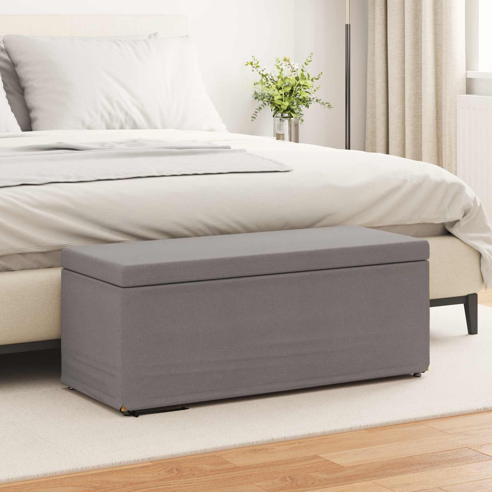 vidaXL Hocker Taupe 101 x 41 x 40 cm Stoff und Pressholz