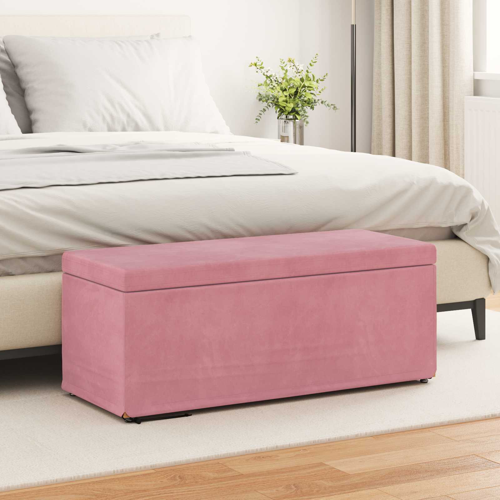 vidaXL Hocker Rosa 101 x 41 x 40 cm Samt und Engineering Holz