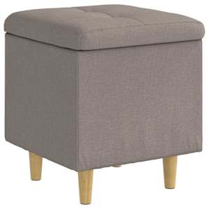 Úložný taburet s polštářem Taupe 40 x 40 x 45 cm textil - obrázek 2