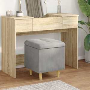 Shranjevalna tabureta Svetlo siva 40 x 40 x 45 cm Žamet