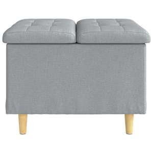 Úložný taburet s polštářem Světle šedá 60 x 60 x 45 cm textil - obrázek 5