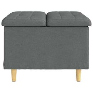 Úložný taburet s polštářem Tmavě šedá 60 x 60 x 45 cm textil - obrázek 5