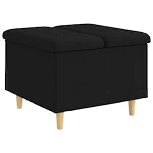 Úložný taburet s polštářem Černý 60 x 60 x 45 cm textil - obrázek 2