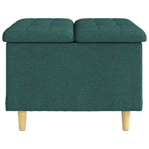 Úložný taburet s polštářem Tmavě zelená 60 x 60 x 45 cm textil - obrázek 5