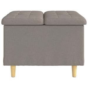 Úložný taburet s polštářem Taupe 60 x 60 x 45 cm textil - obrázek 5