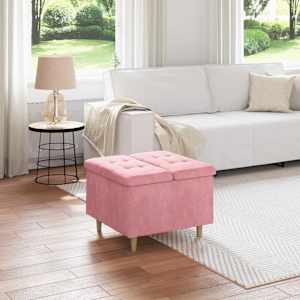 Shranjevalna tabureta z blazino Roza 60 x 60 x 45 cm Žamet