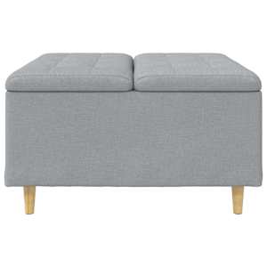Úložný taburet s polštářem Světle šedá 80 x 80 x 45 cm textil - obrázek 5