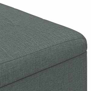 Úložný taburet s polštářem Tmavě šedá 80 x 80 x 45 cm textil - obrázek 7