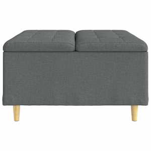 Úložný taburet s polštářem Tmavě šedá 80 x 80 x 45 cm textil - obrázek 5
