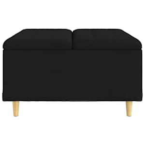 Úložný taburet s polštářem Černý 80 x 80 x 45 cm textil - obrázek 5