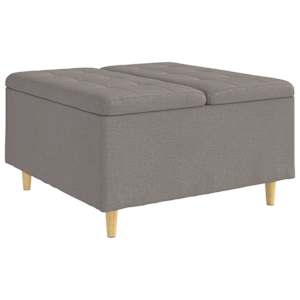 Úložný taburet s polštářem Taupe 80 x 80 x 45 cm textil - obrázek 2