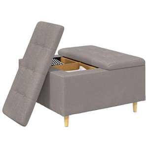 Úložný taburet s polštářem Taupe 80 x 80 x 45 cm textil - obrázek 3