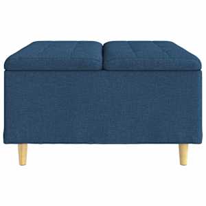Úložný taburet s polštářem Modrá 80 x 80 x 45 cm textil - obrázek 5