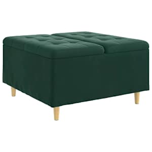 Úložný taburet s polštářem Tmavě zelená 80 x 80 x 45 cm samet - obrázek 2