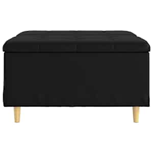 Úložný taburet s polštářem Černý 80 x 80 x 45 cm Umělá kůže - obrázek 6
