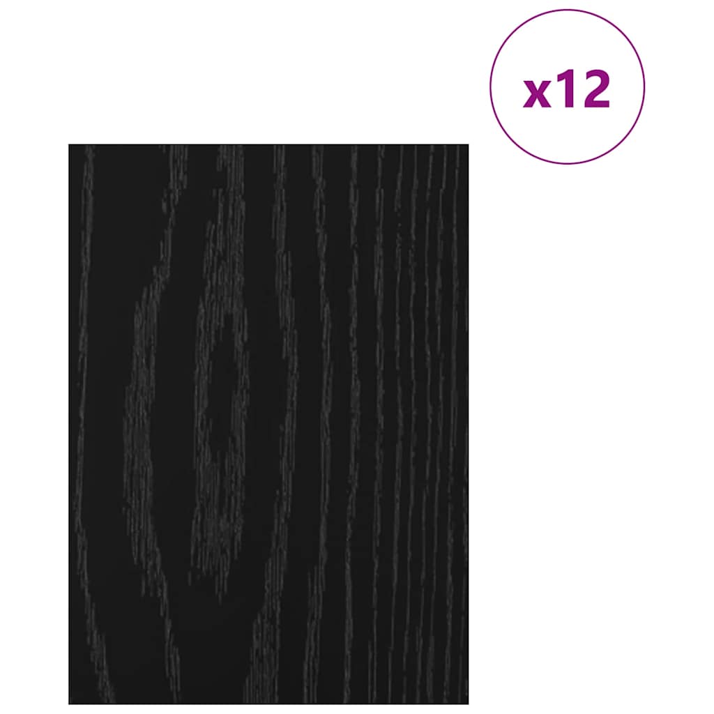 Dekor Panelek 12 pcs Musta tammi 15 x 21 x 0.3 cm Faanyag 