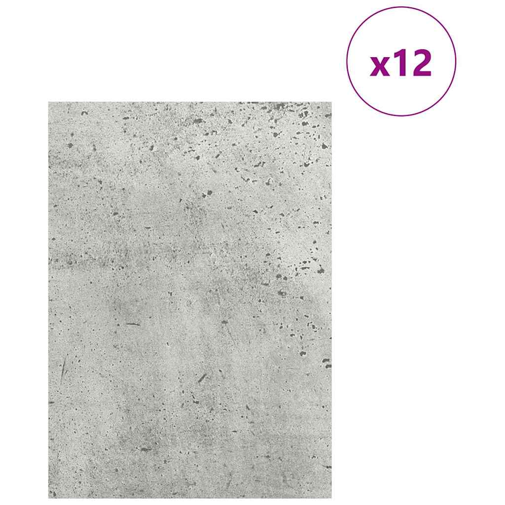 Dekor Panelek 12 pcs Beton szürke 15 x 21 x 0.3 cm Faanyag 