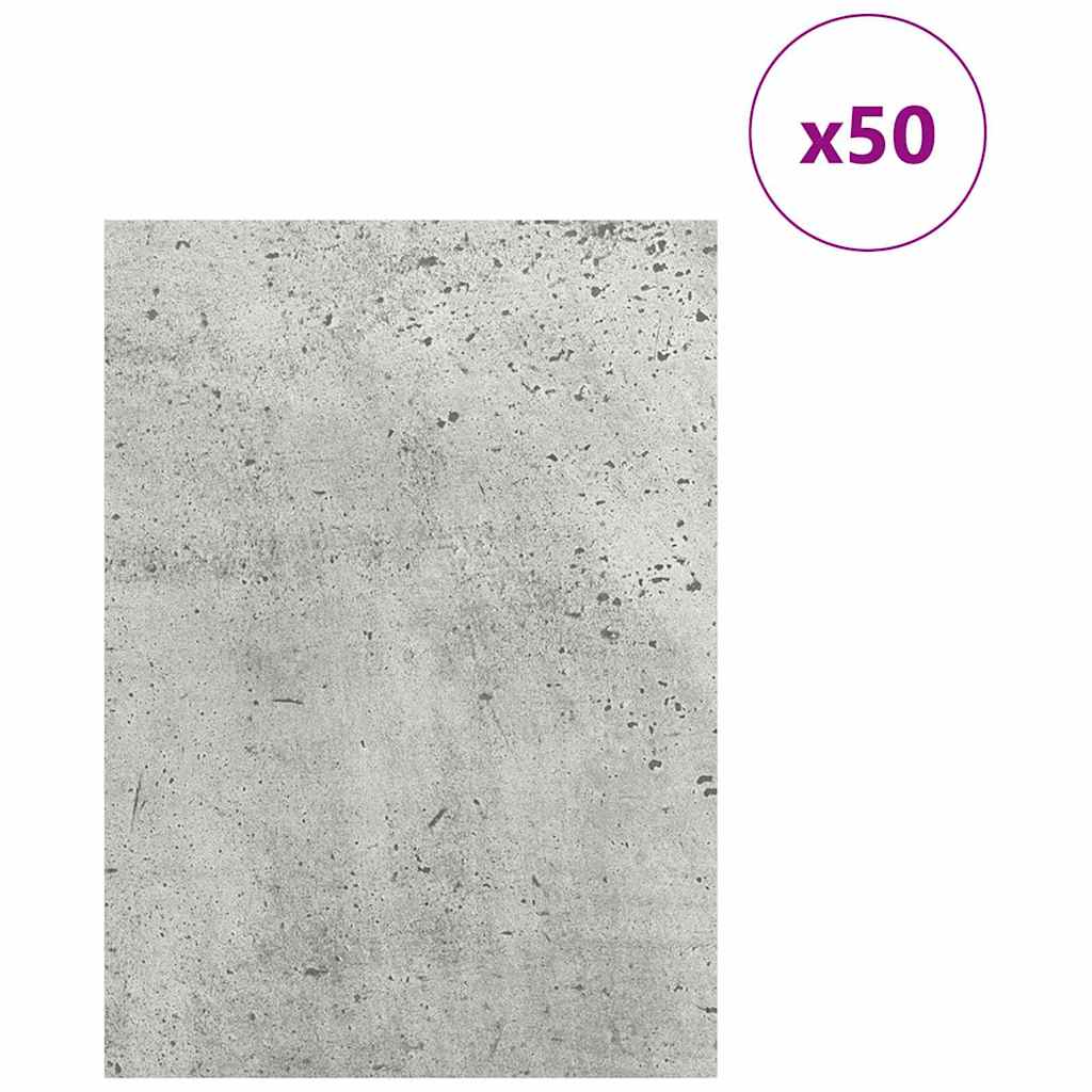 Dekor Panelek 50 pcs Beton szürke 15 x 21 x 0.3 cm Faanyag 