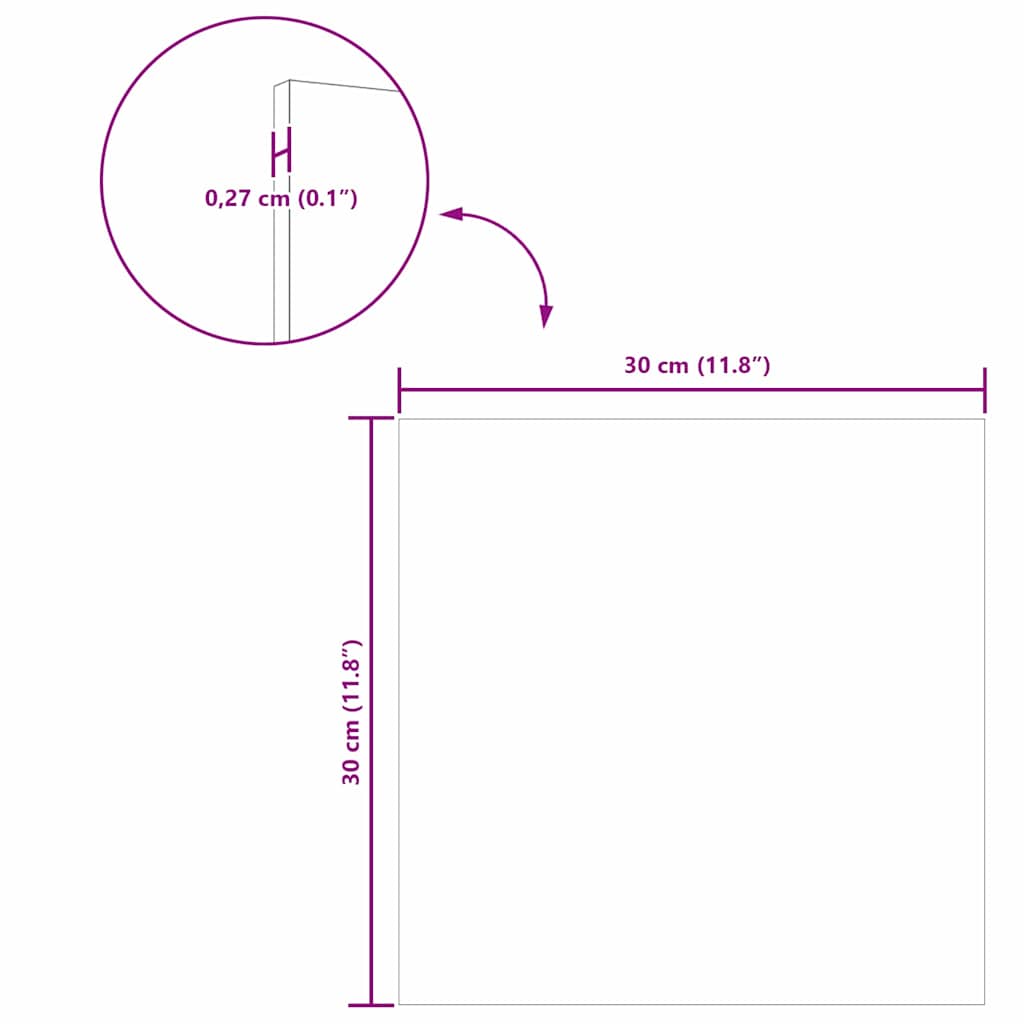 Dekor Panelek 50 pcs Fehér 30 x 30 x 0.3 cm Faanyag 