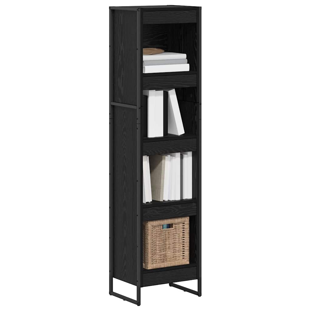 vidaXL Boekenkast Zwart Eiken 80 x 30 x 155 cm Bewerkt hout