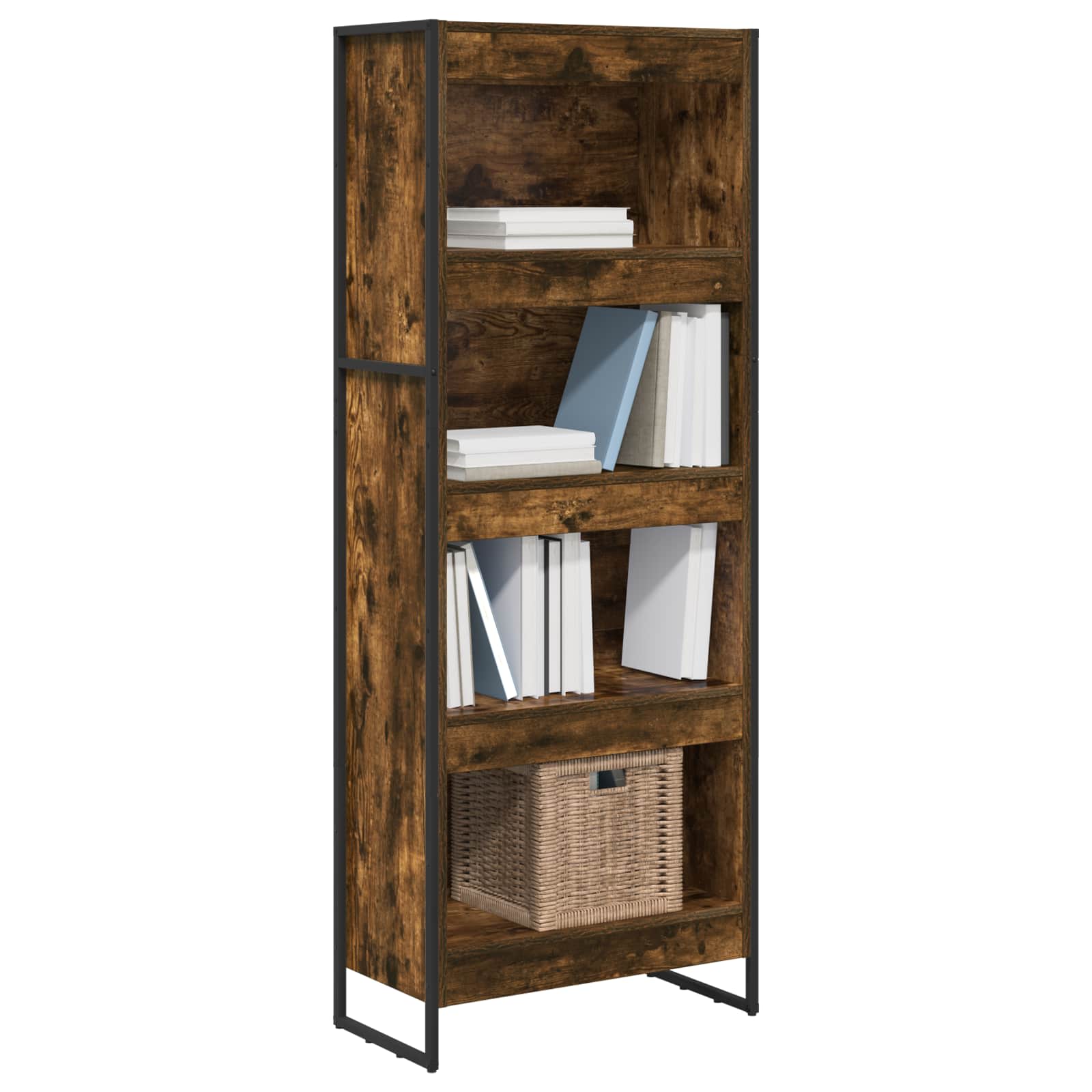 vidaXL Boekenkast Rook Eik 80 x 30 x 155 cm Bewerkt hout