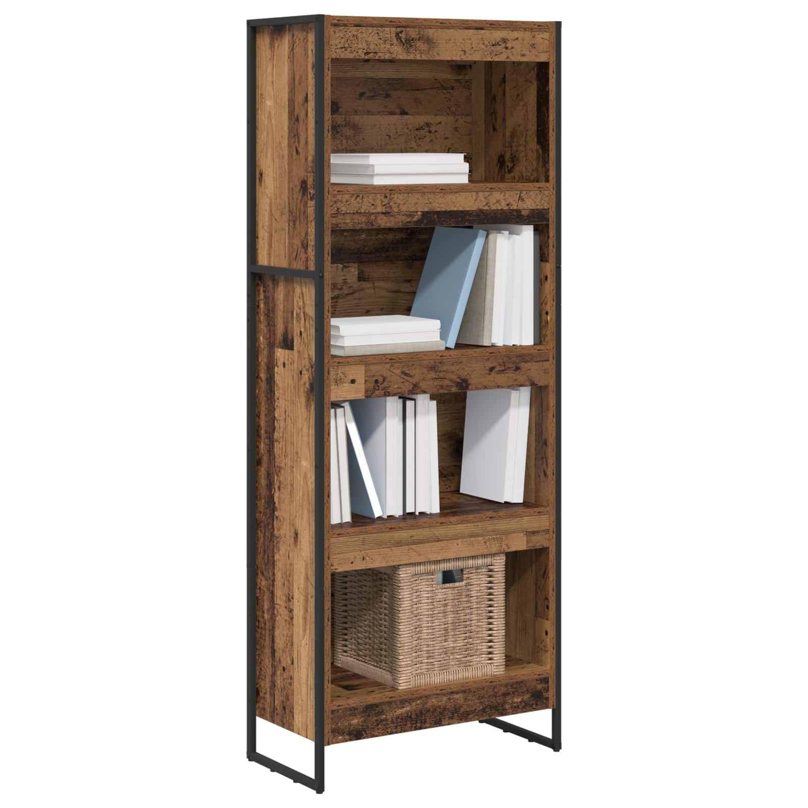 vidaXL Boekenkast Oud Hout 80 x 30 x 155 cm Bewerkt hout