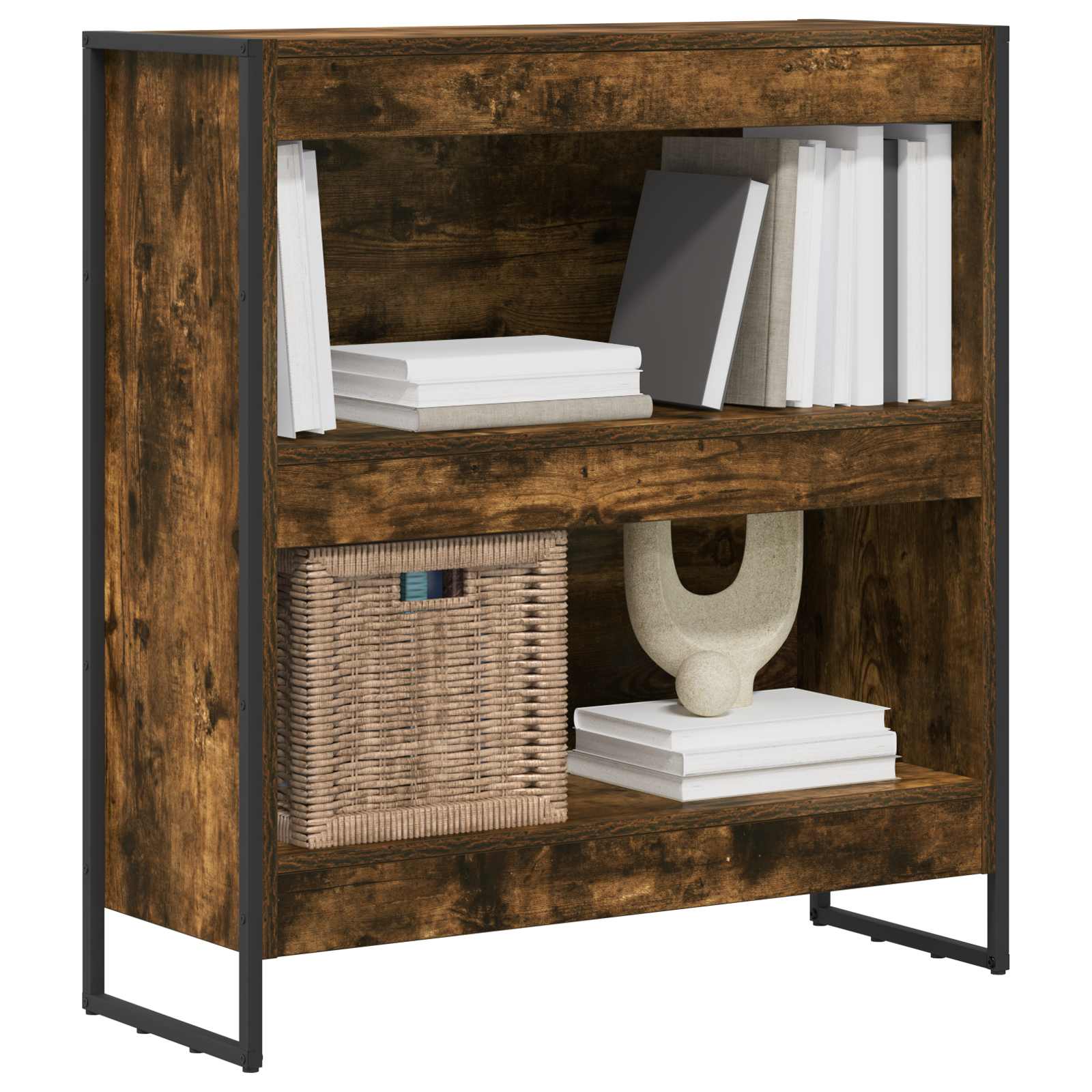 vidaXL Boekenkast Rook Eik 80 x 30 x 155 cm Bewerkt hout