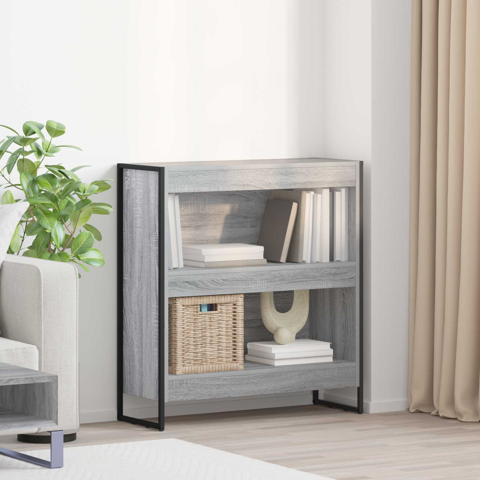 Biblioteci și etajere - Dulap pentru cărți Gri Sonoma 80 x 30 x 155 cm Lemn compozit