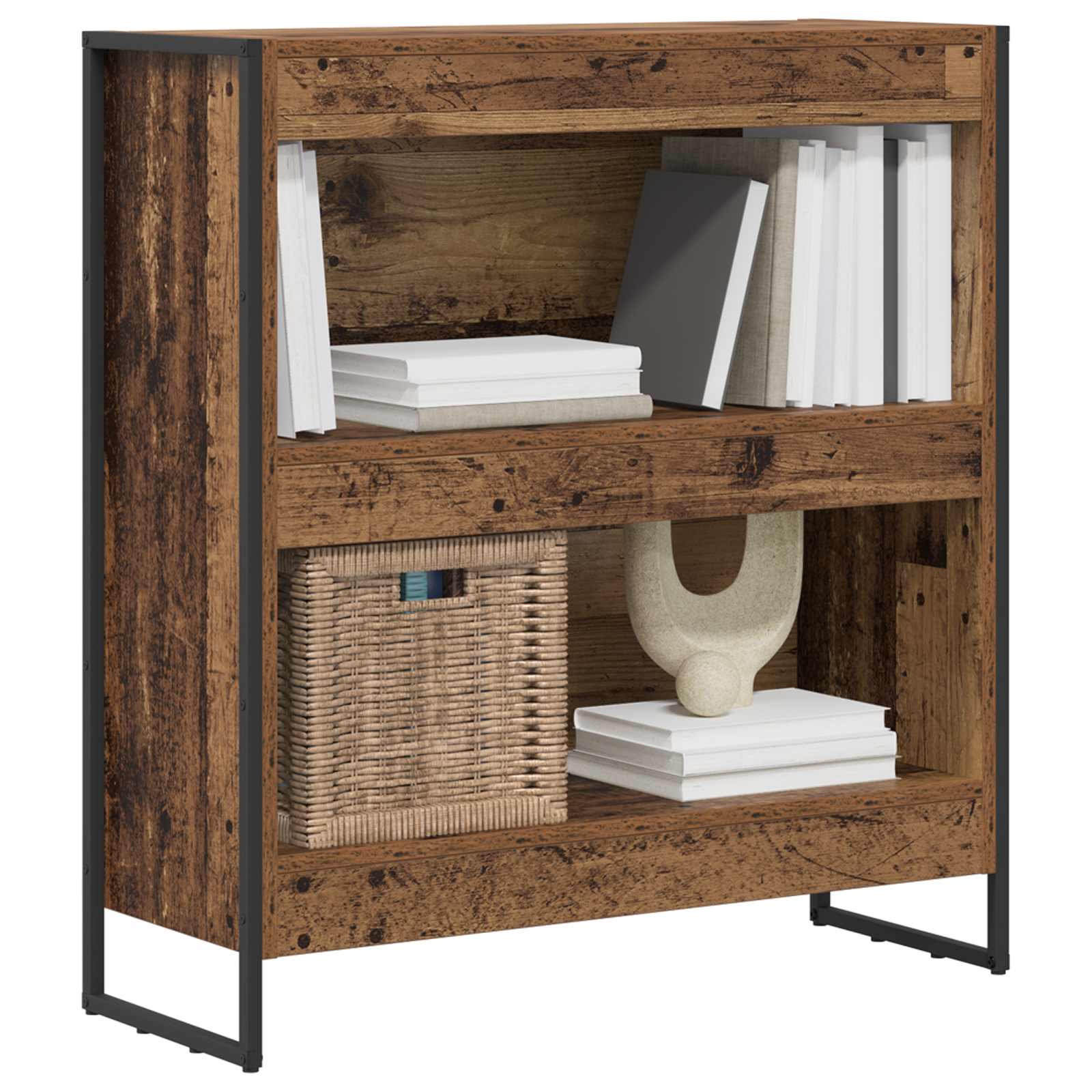 vidaXL Boekenkast Oud Hout 80 x 30 x 155 cm Bewerkt hout