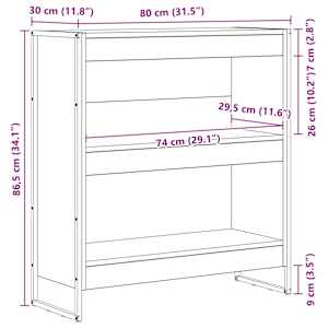 Knihovna 80 x 30 x 86,5 cm kompozitní dřevo Umělecký dub - obrázek 11