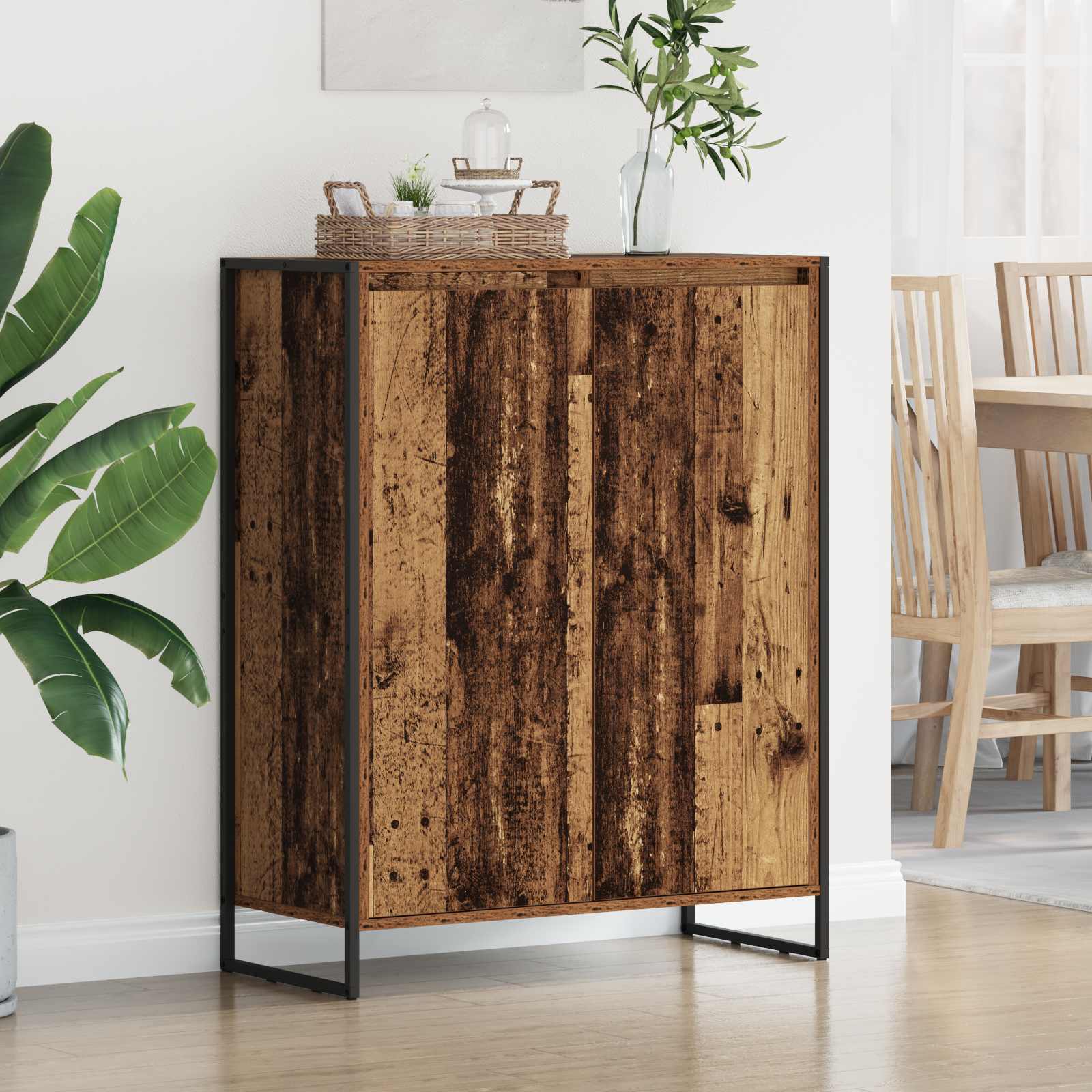 Kenkäkaappi ovella Vanha Puu 79 x 36 x 100 cm Tekninen puu - Image 4