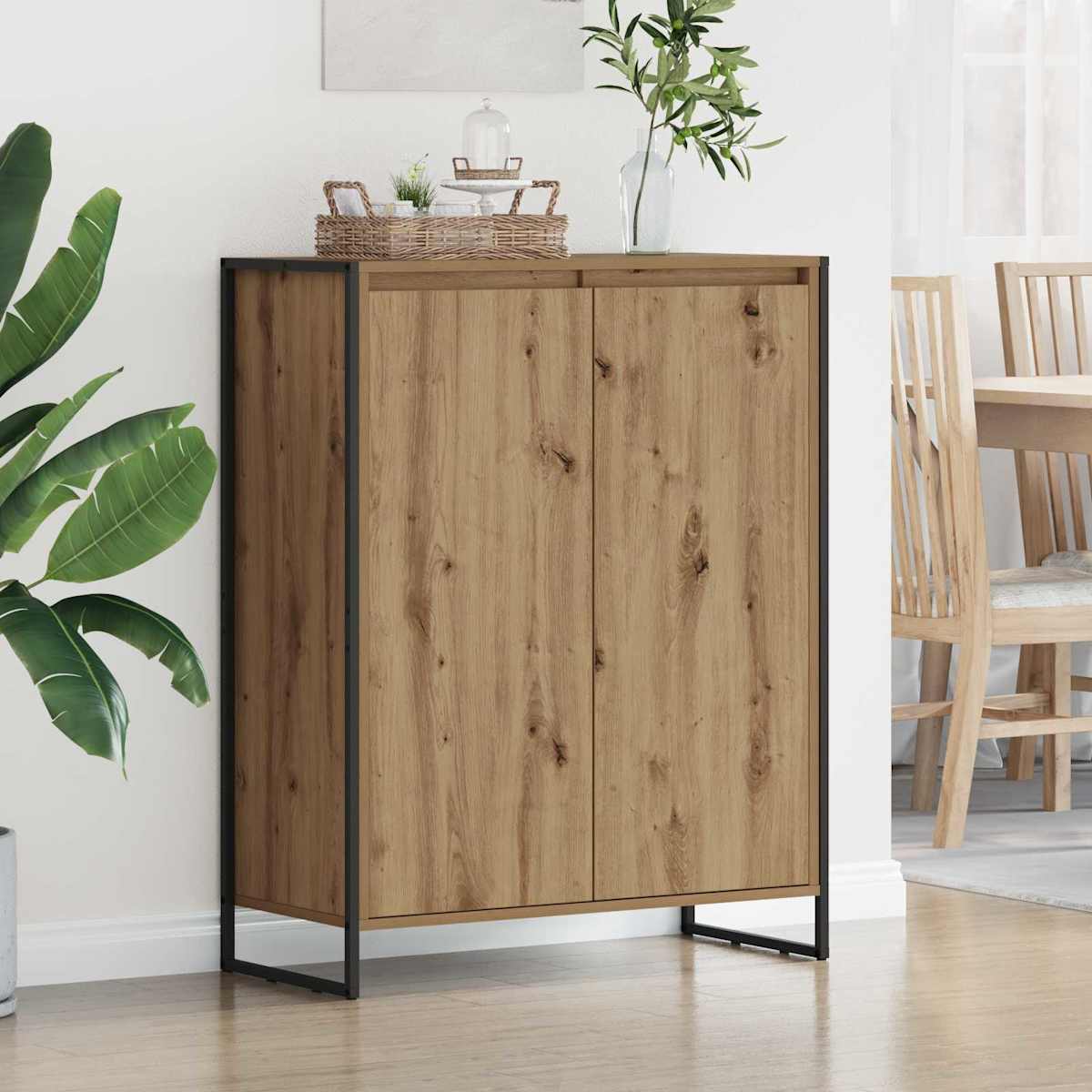 Sko skab med dør 79 x 36 x 100 cm Konstrueret træ - Billede 4