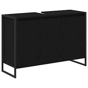 vidaXL Vannitoa kapp Must tamm 90 x 30 x 60 cm Tehispuit