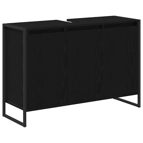 vidaXL Vannitoa kapp Must tamm 90 x 30 x 60 cm Tehispuit