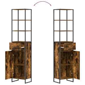 Koupelnová skříň Kouřový dub 40 x 30 x 180 cm kompozitní dřevo - obrázek 10