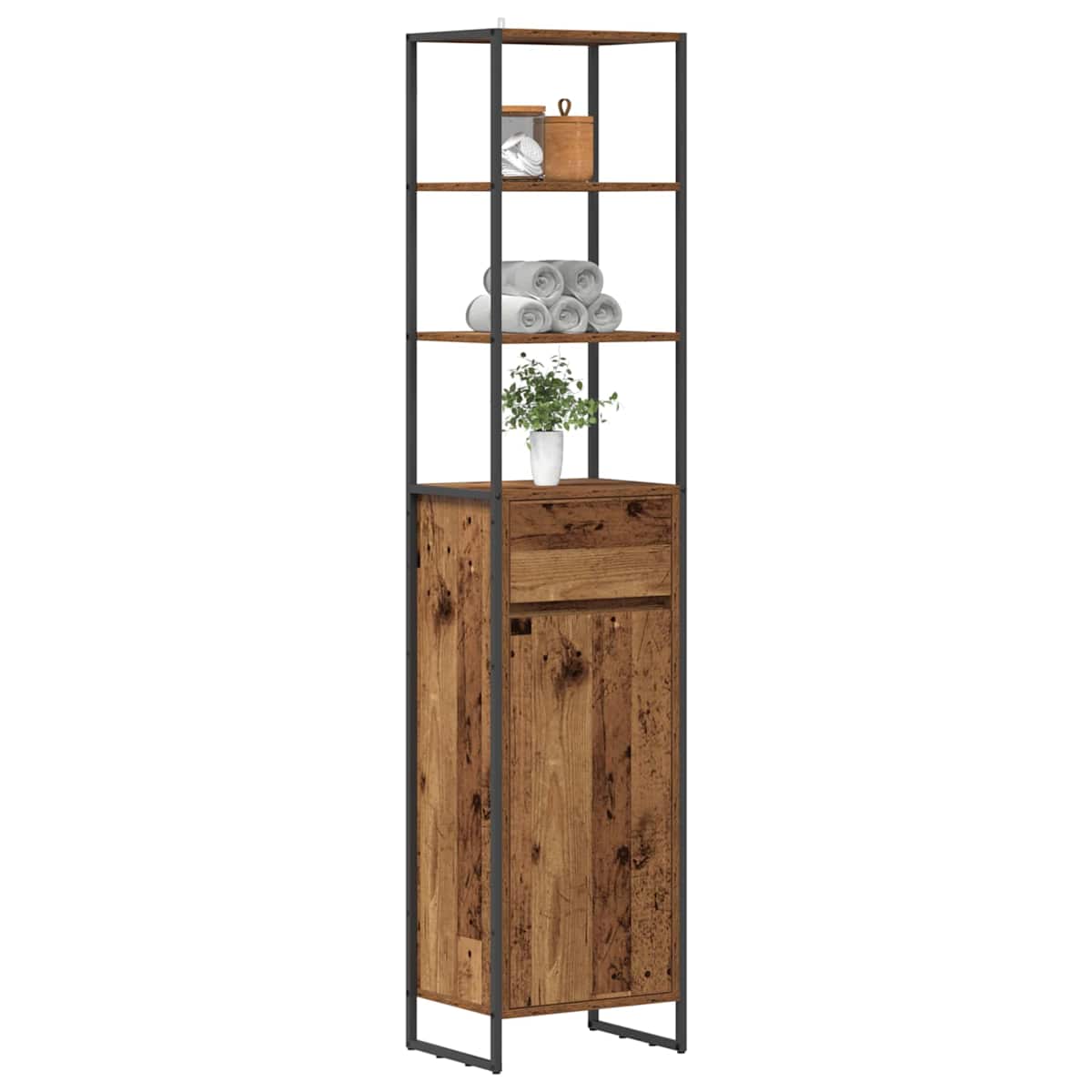 Badeværelsesskab 40 x 30 x 180 cm Konstrueret træ - Billede 3