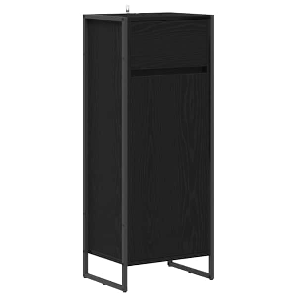 vidaXL Vannitoa kapp Must tamm 40 x 30 x 100 cm Tehispuit