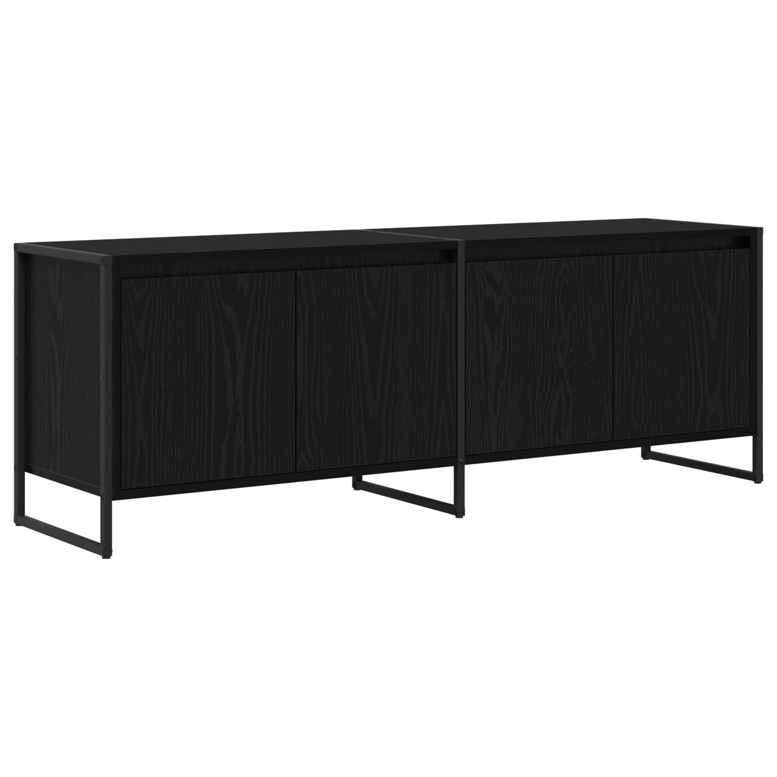 VidaXL Tv Kast Zwart Eiken 140 X 36 X 49, 5 Cm Bewerkt Hout