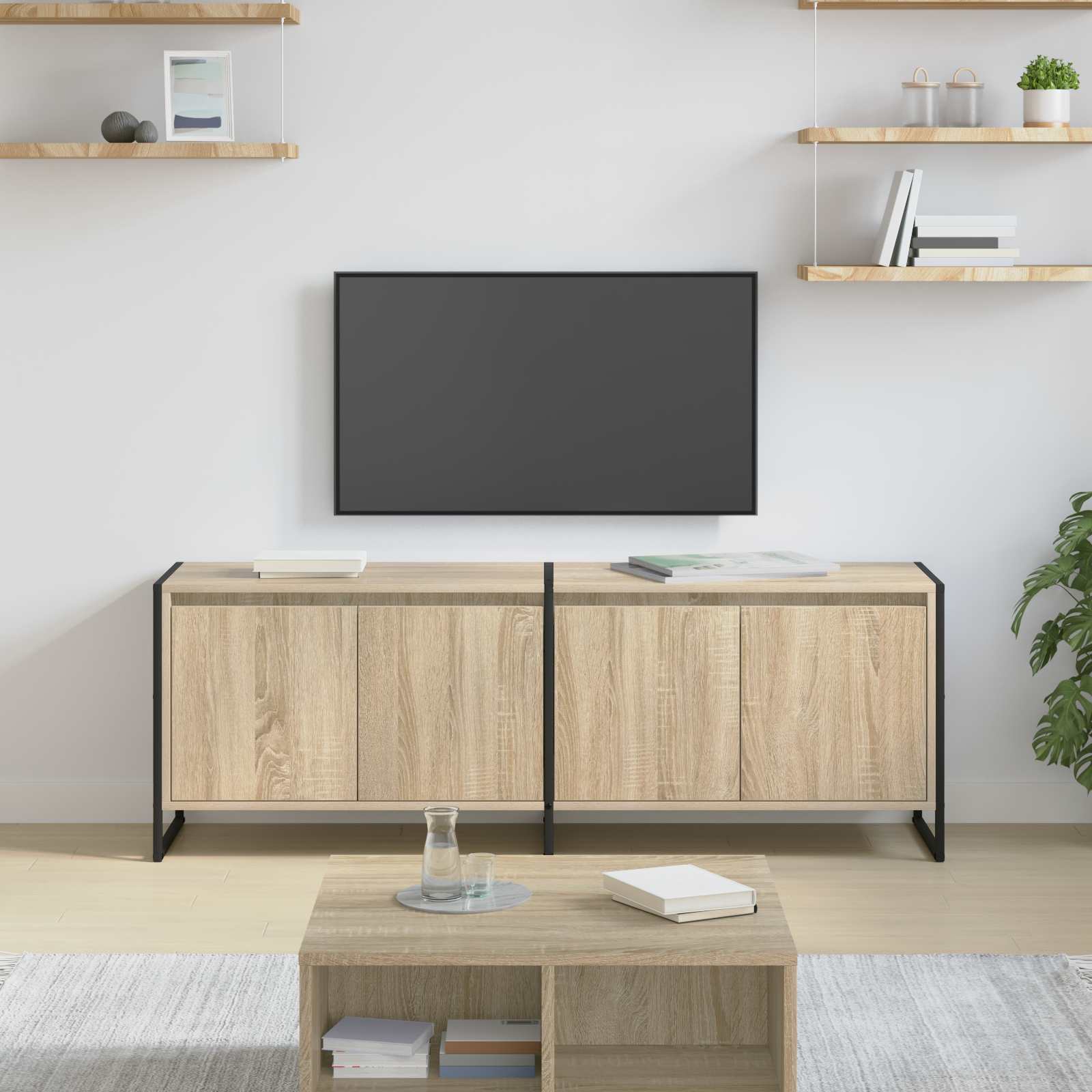 Suport TV & Masă TV - Cabinet TV Sonoma 140 x 36 x 49.5 cm Lemn compozit