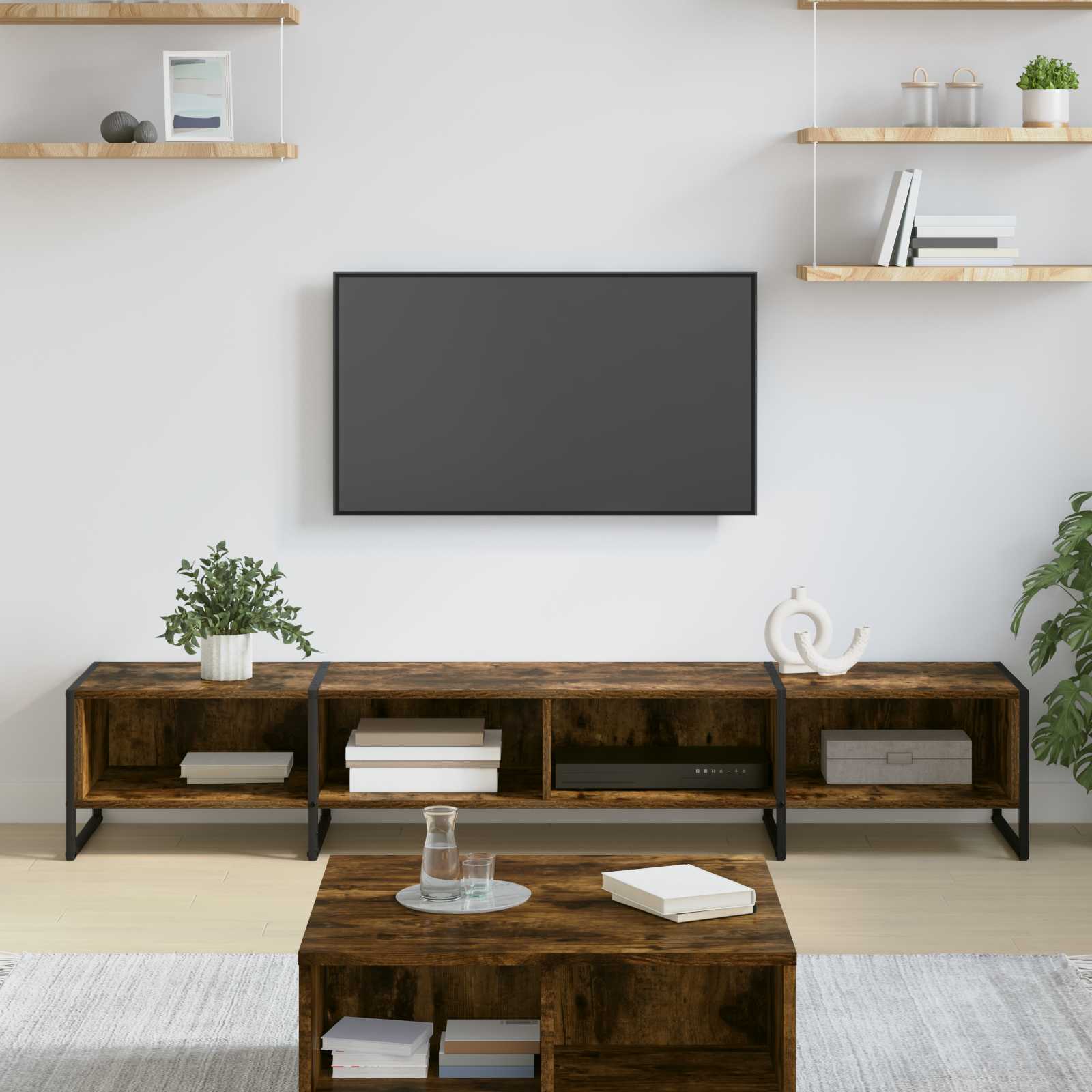 Suport TV & Masă TV - Cabinet TV Stejar fumuriu 170.5 x 36 x 30.5 cm Lemn compozit