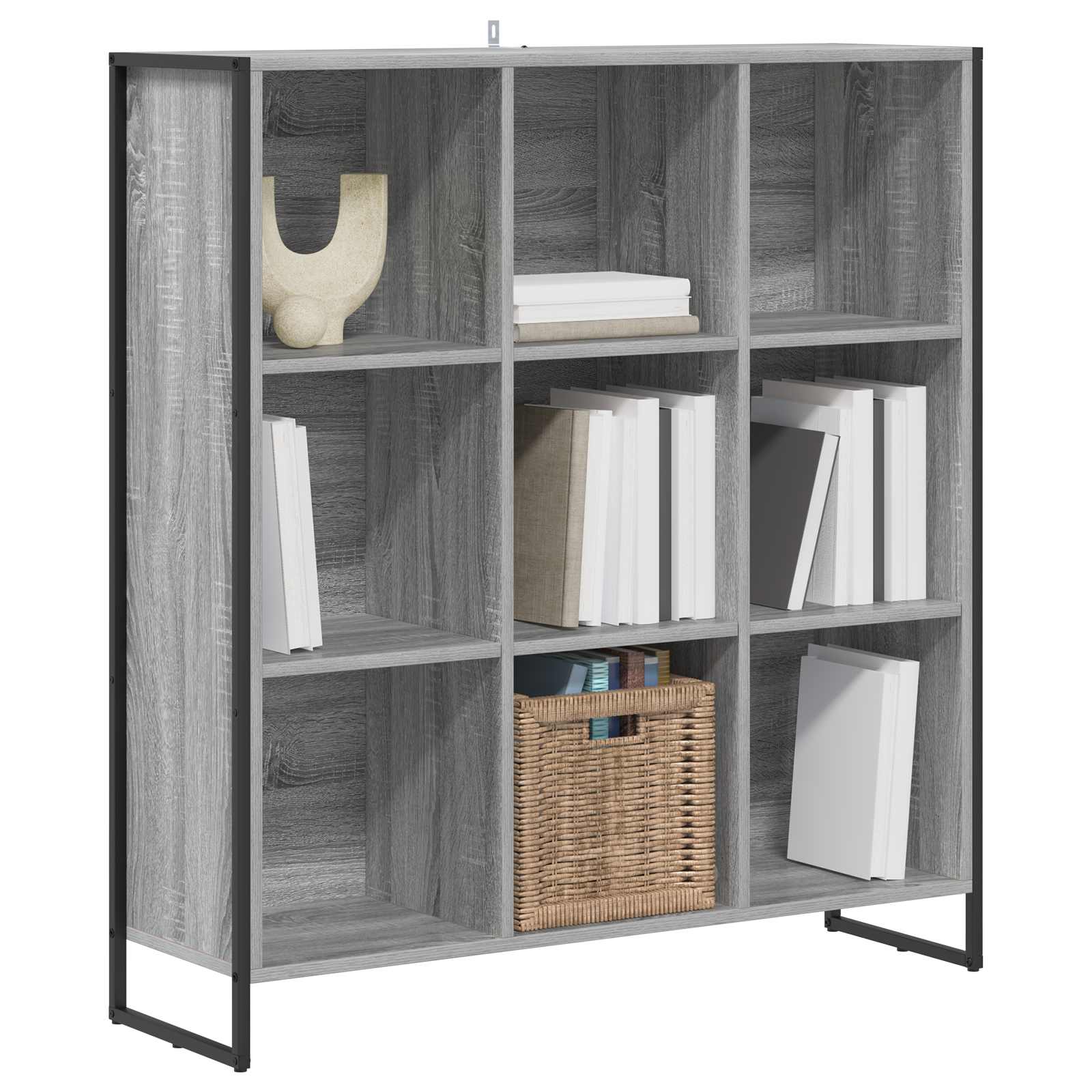 vidaXL Boekenkast Grijs Sonoma 99,5 x 30 x 108,5 cm Bewerkt hout