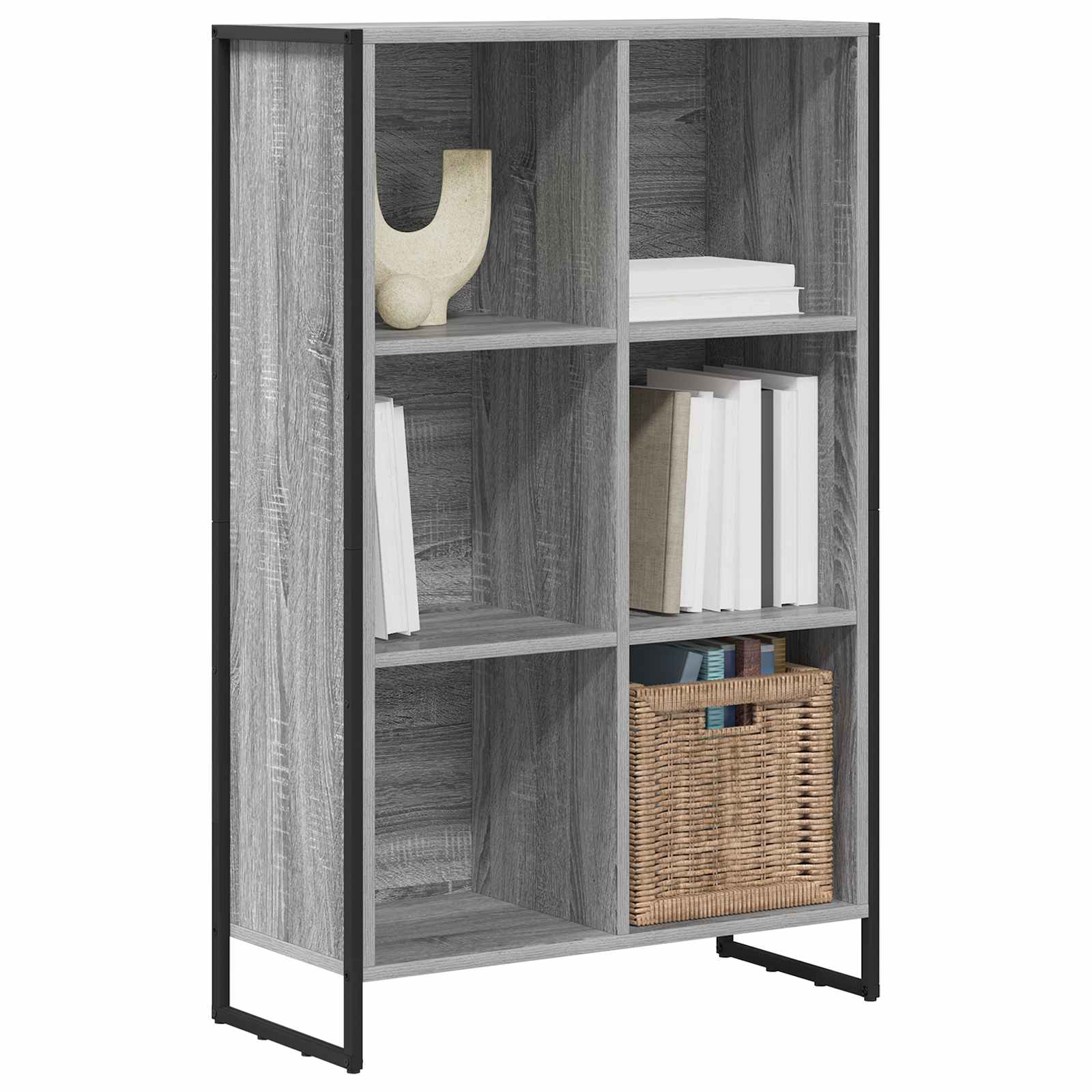 vidaXL Boekenkast Grijs Sonoma 99,5 x 30 x 108,5 cm Bewerkt hout