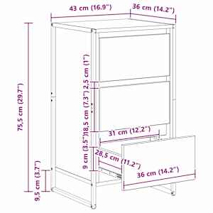 Servírovací skříň se zásuvkou Staré dřevo 42 x 36 x 75.5 cm - obrázek 12
